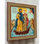 Готовая рукописная икона святых Петра и Февронии