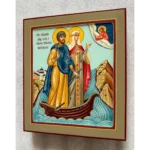 Готовая рукописная икона святых Петра и Февронии