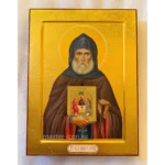 Икона Александра Свирского с чеканкой